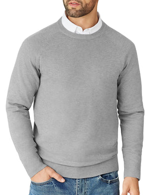 COOFANDY Mens Fitted Crewneck Sweater Ribbed Knit Pullover Sweater Fashion Long Sleeve Crew Neck Sweater Winter Casual Dressy Top Light Grey Mimarta