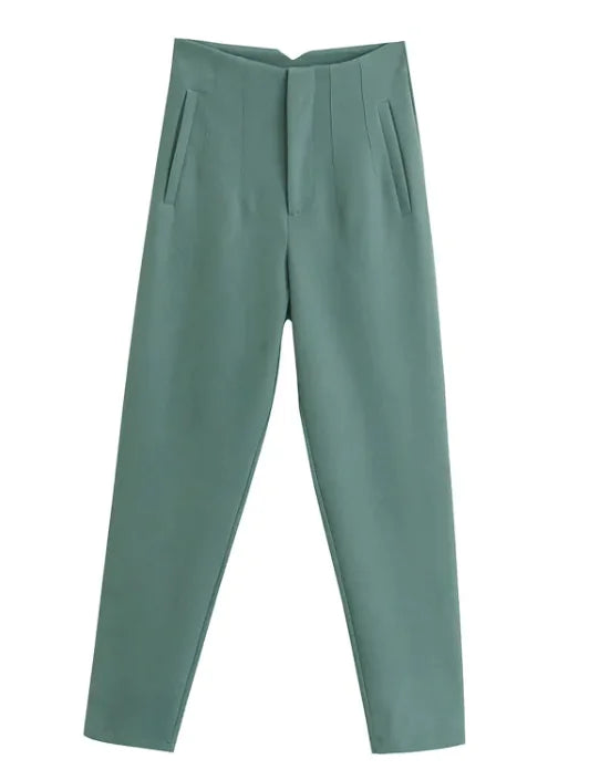 Elegant High Waist Pencil Trousers for Women Rieworkes