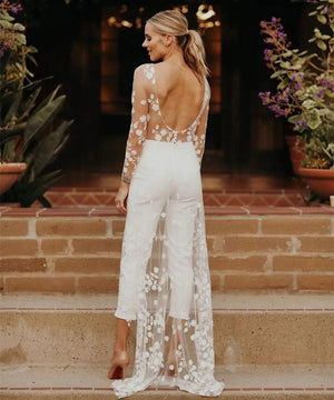 Elegant Wedding Jumpsuits For Brides Rieworkes