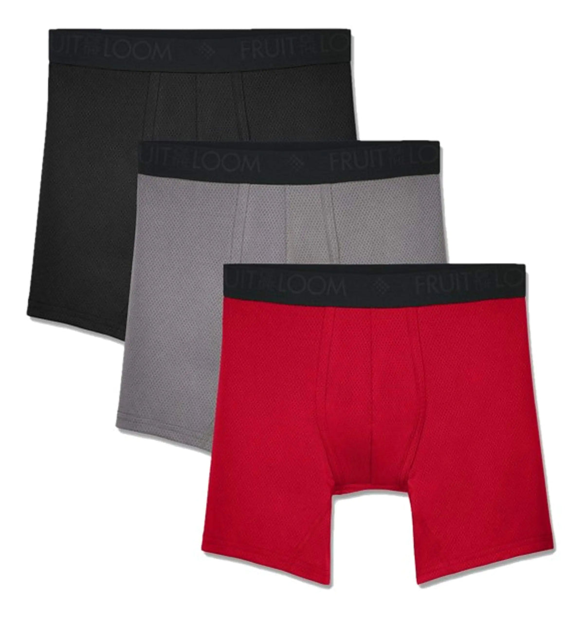 Fruit of the Loom Men's Breathable Boxer Briefs, Moisture Wicking Underwear, Assorted Color Multipacks Regular Leg X-Large Micro Mesh - Colors May Vary Rieworkes