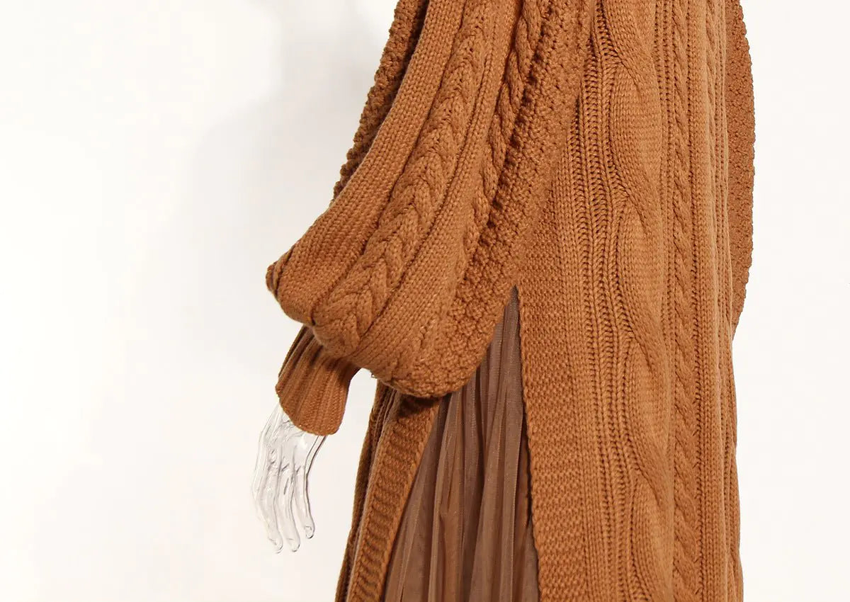 Women's Stand Collar Lantern Sleeve Sweater Rieworkes
