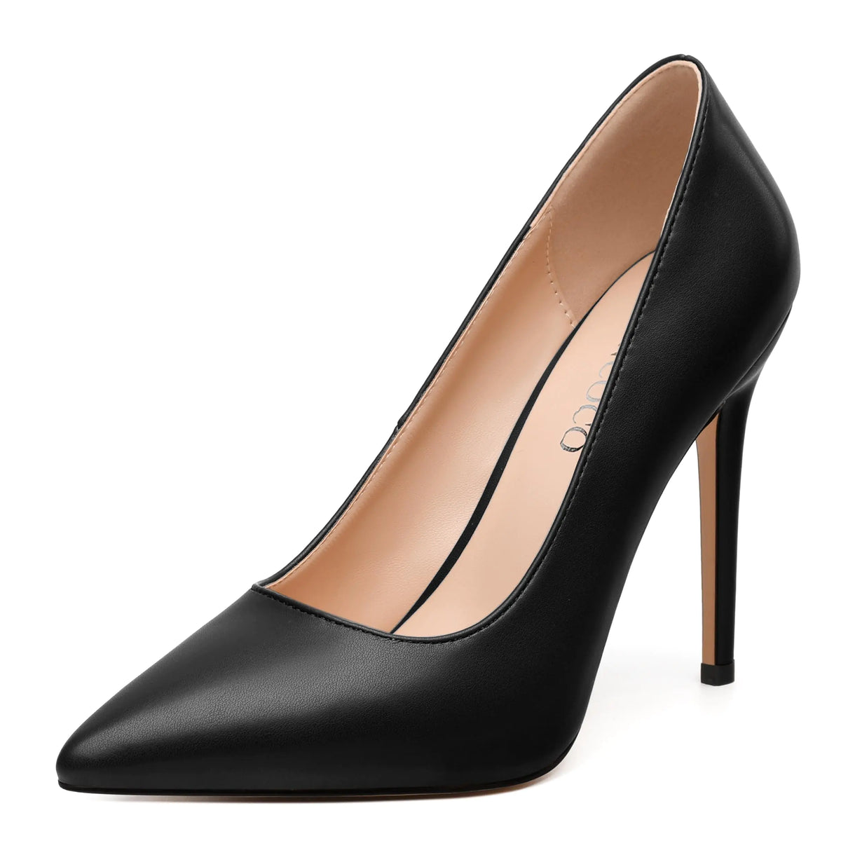 MODENCOCO Black Womens High Heel Pumps Elegant Stiletto Heels Sexy Closed Pointed Toe Heels Classic Comfortable Slip-On Dress Shoes for Party Wedding Prom Office 4 Inch Size 10 Mimarta