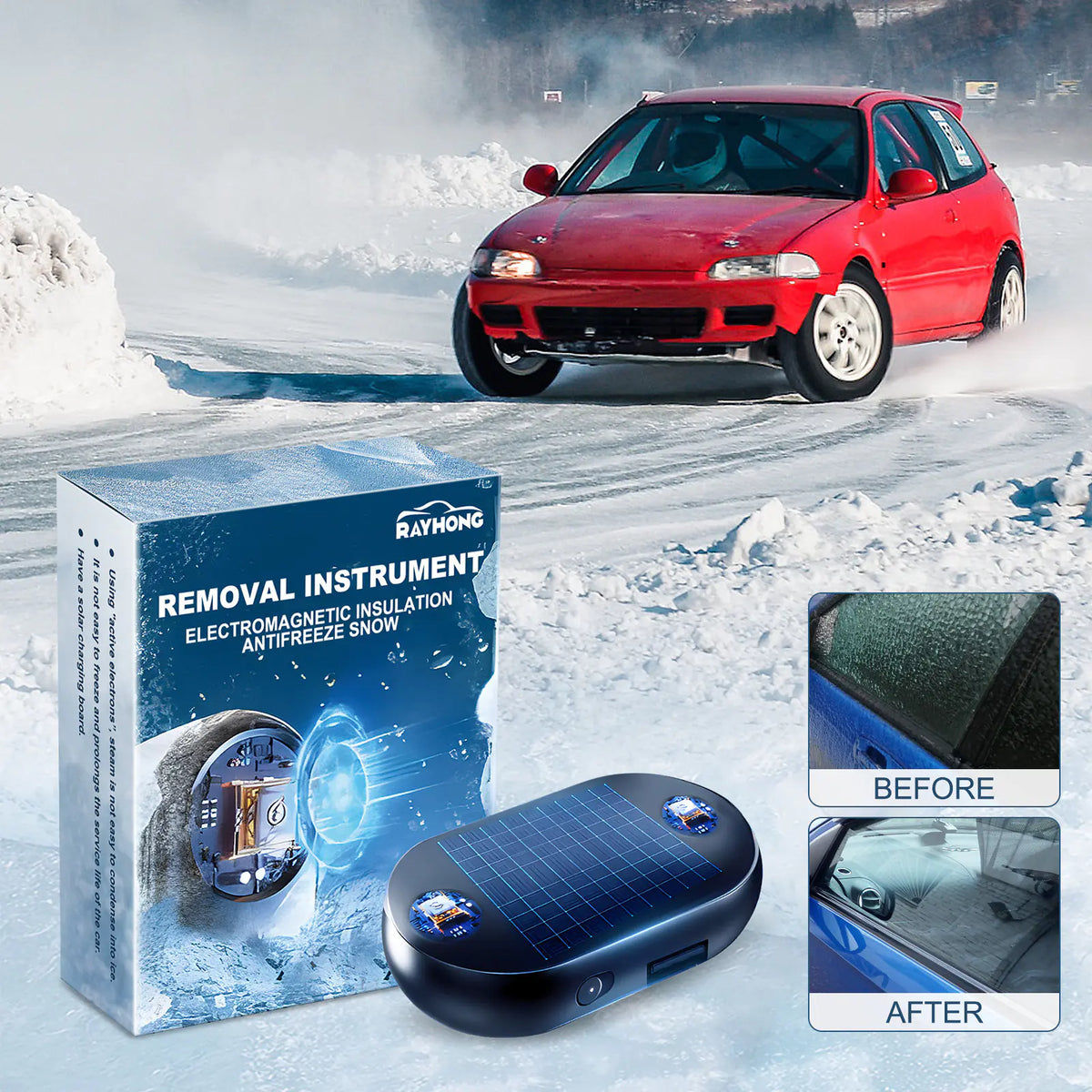 Car Snow Remover Car Windshield Rearview Mirror Deicing Fast Snow Melting Portable Anti-freezing Tool Mimarta