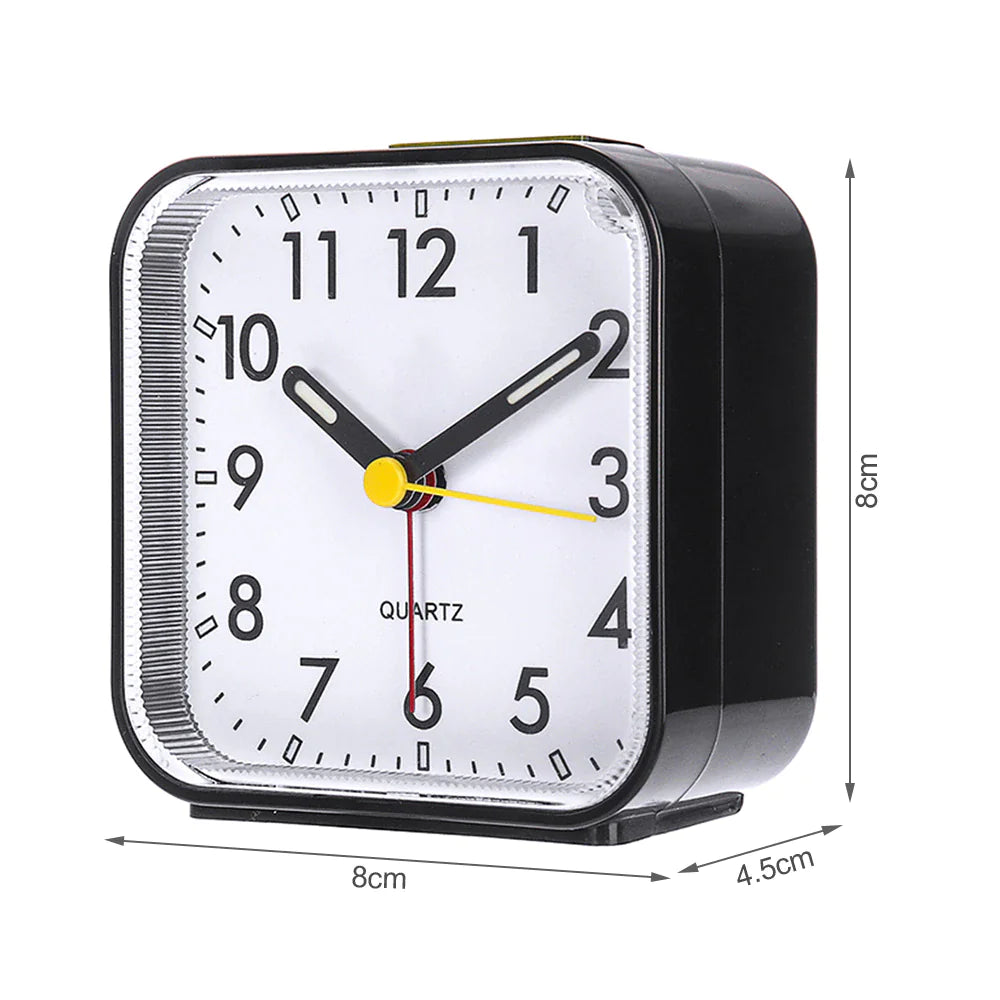 LED Desk Alarm Clock Nightlight Snooze Quiet Non Ticking Battery Powered Bedroom Rieworkes