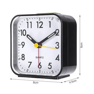 LED Desk Alarm Clock Nightlight Snooze Quiet Non Ticking Battery Powered Bedroom Rieworkes