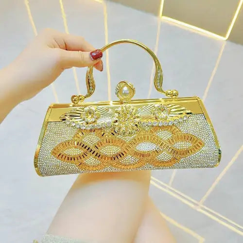 Handmade rhinestone Dinner bag Cocktail Dress Bag Hand-held skew party Rieworkes