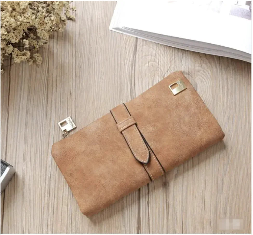Women's Long Leather Wallet with Zipper Closure Rieworkes