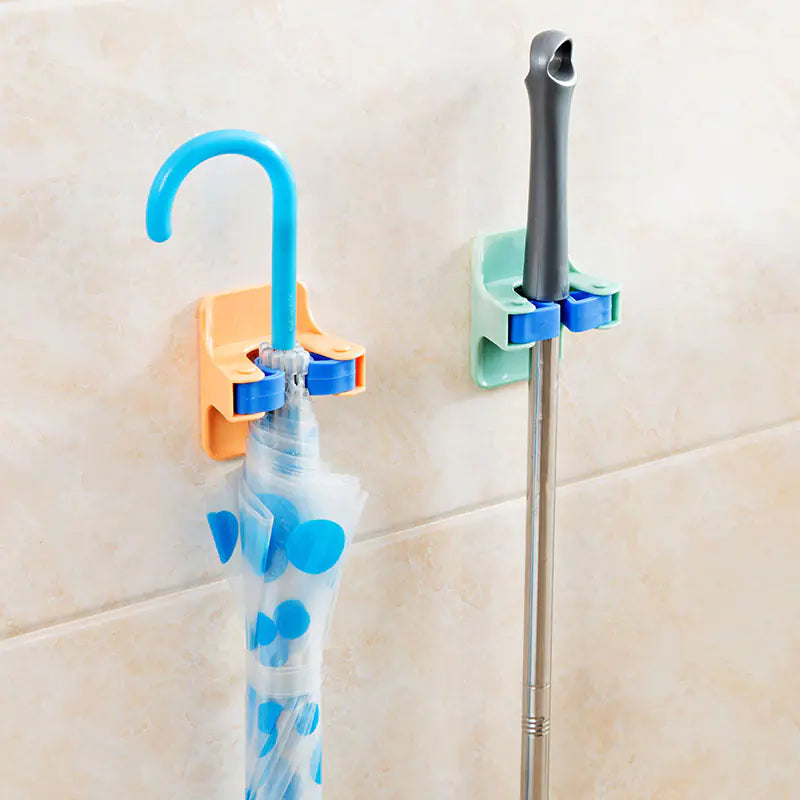 Wall-Mounted Mop Holder with Strong Adhesive (Bathroom) Mimarta