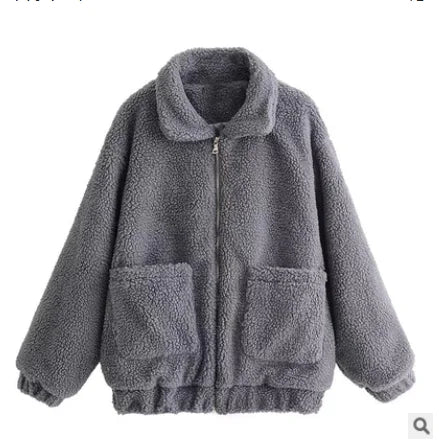 Winter warm lamb hair pocket cotton coat Rieworkes