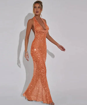 Elegant Sequin Fishtail Gown Mimarta