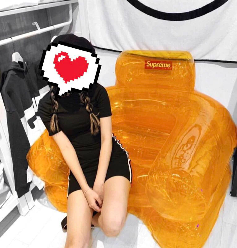 Red sofa chair transparent sofa stool Mimarta