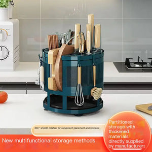 Rotating Kitchen Storage Rack for Utensils and Knives Mimarta