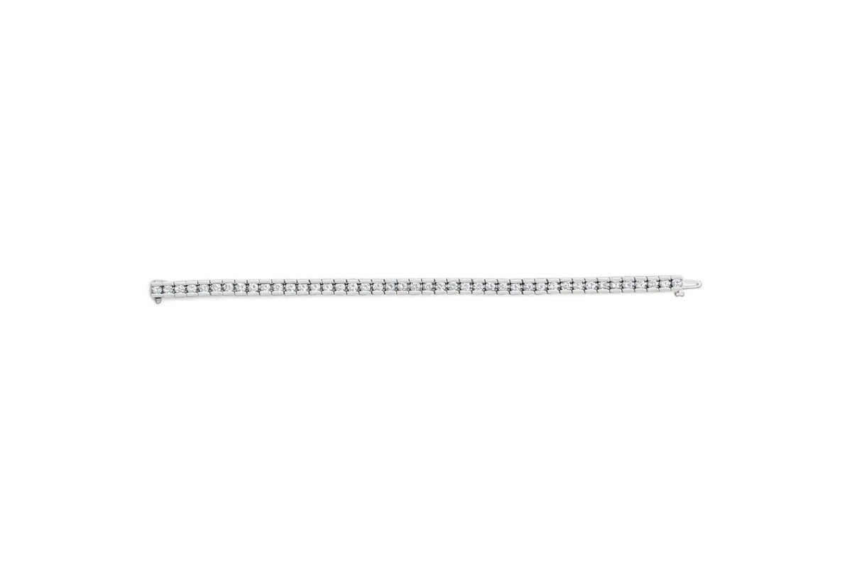 IGI Certified 14K White Gold 6.0Cttw Channel Set Round Diamond Tennis Bracelet (I-J Color, I1-I2 Clarity) - 7" Inches Rieworkes