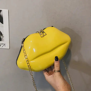 Mini Bags for Women 2023 New Fashion All-match Women's Shoulder Bag PU Solid Color Zipper Crossbody Patent Leather Lip Chain Bag Rieworkes