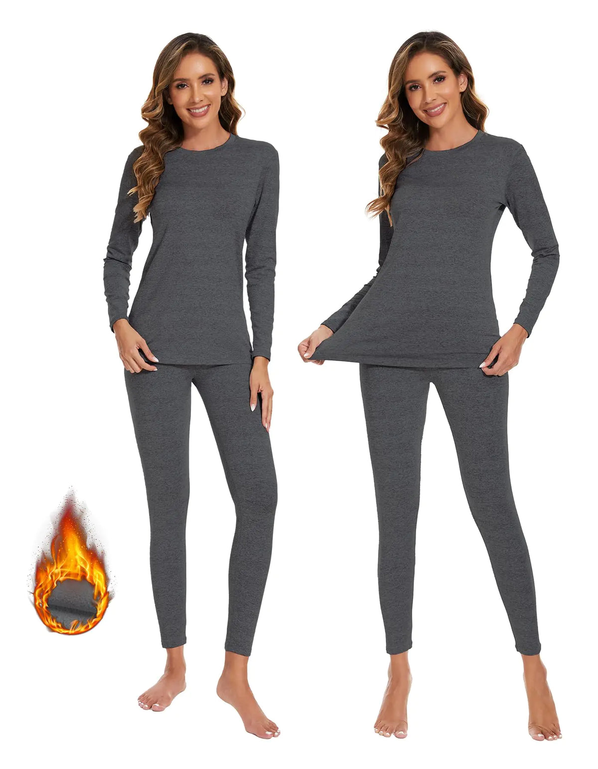YADIFEN 2 Pack Thermal Underwear for Women Long Johns Thermal Sets with Fleece Lined Long Underwear Thermals Top and Bottom Set Mimarta