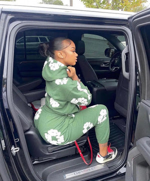 XS0021 2023 Fall Winter Floral Sweatshirt Set Mimarta