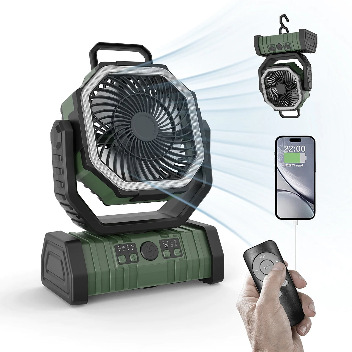 Outdoor Household Power Bank LED Light Camping Fan Mimarta