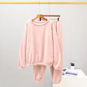 Women's Winter Cozy Loungewear Set with Fleece Pants Mimarta
