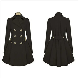 Double-Breasted Coat with Fold-Over Collar Rieworkes