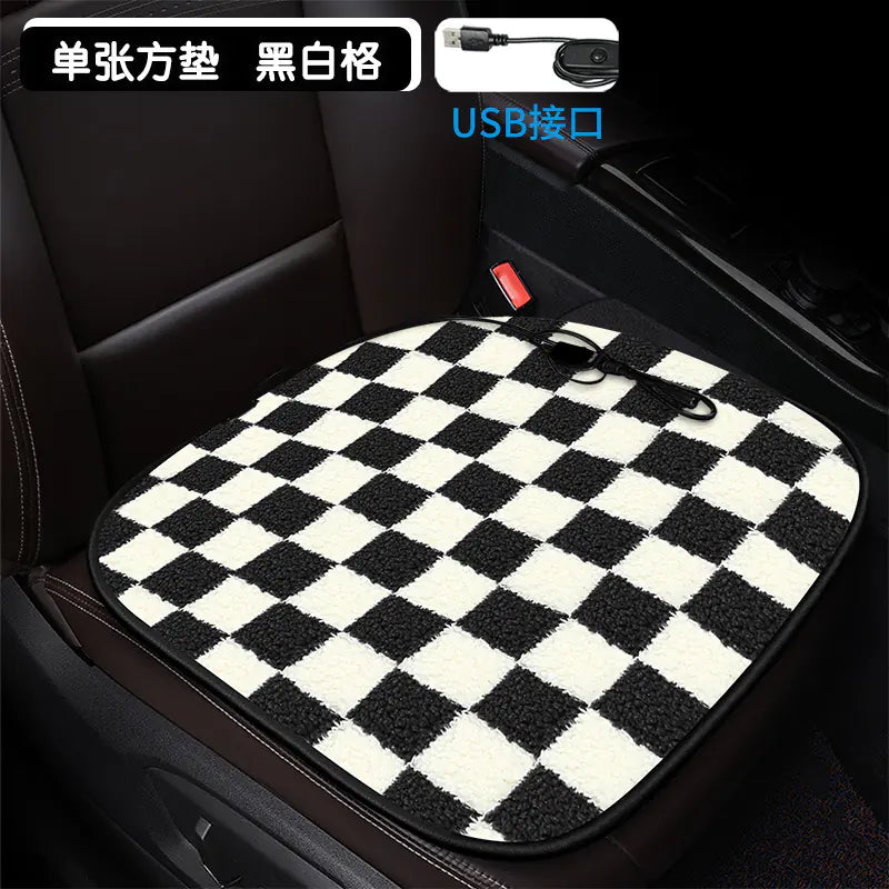 Heated Square Car Seat Cushion for Winter Decor Mimarta