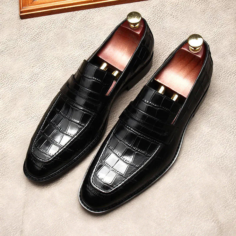 Elegant leather alligator print Loafers (Crocodile pattern) Rieworkes