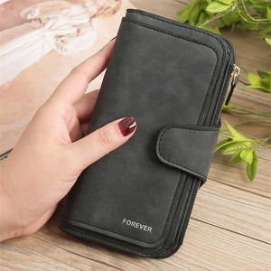 Wallet Brand Coin Purse Scrub Leather Women Wallet Money Phone Bag Female Snap Card Holder Ladies Long Clutch Carteira Feminina Rieworkes