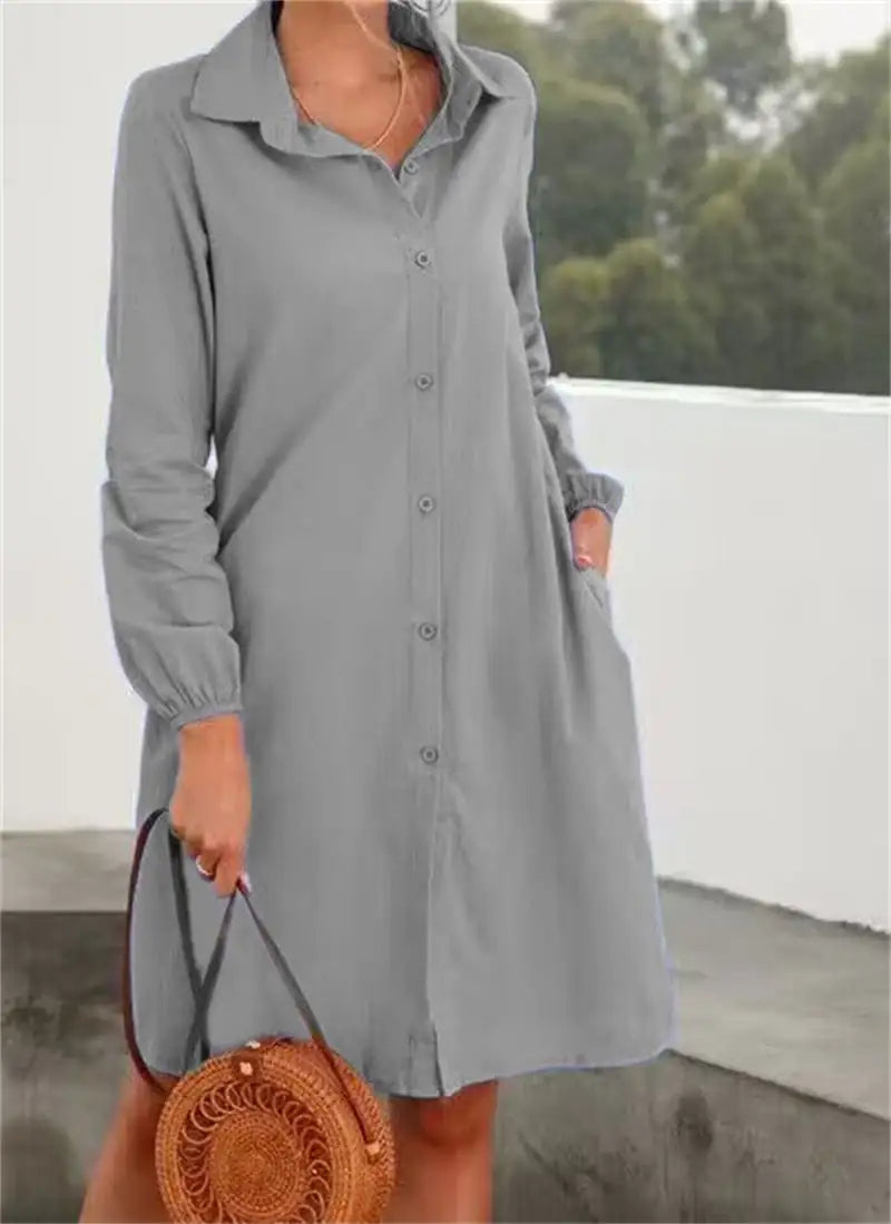 Long Sleeve Solid Color Cardigan and Skirt Set for Women Mimarta