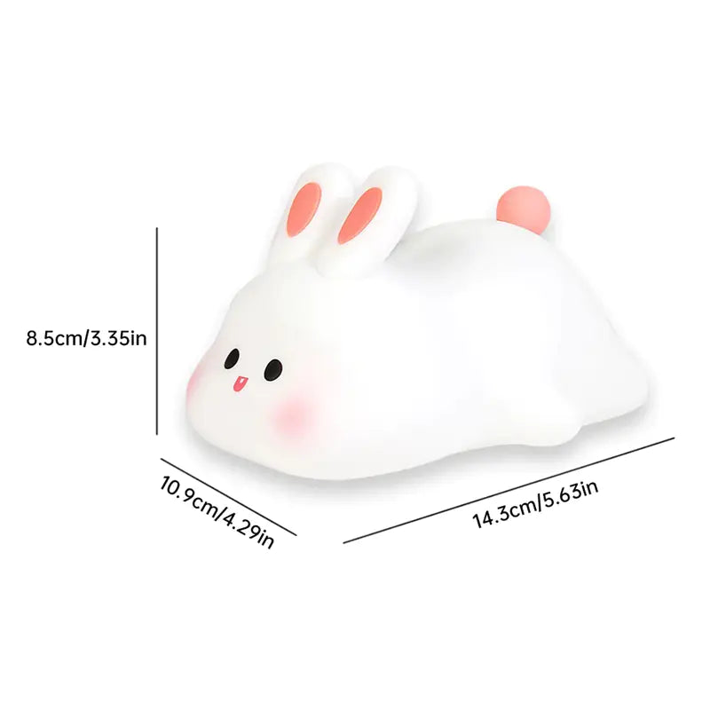 Cute LED Night Light Touch Sensor Cartoon Kid's Nightlights Big Face Rabbit Silicone Night Light Christmas Gift Bedside Lamp Home Decor Rieworkes