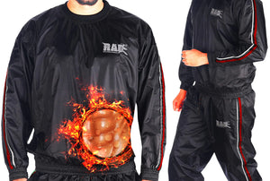RAD Heavy Duty Sweat Suit Sauna Exercise Gym Suit Fitness Weight Loss Anti-Rip (Red 4XL) Mimarta