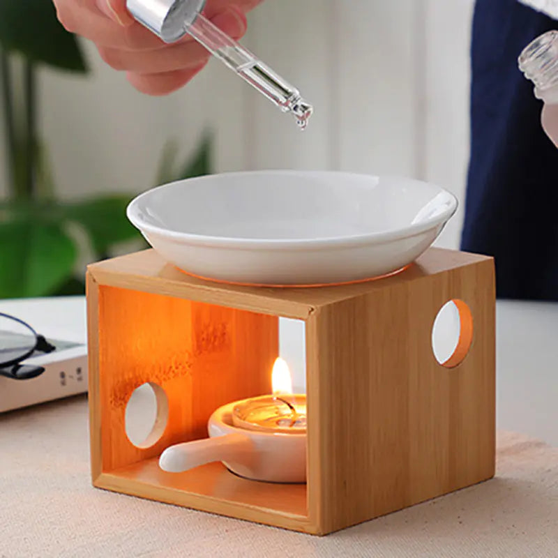 Bamboo Aroma Diffuser and Candle Holder for Home Mimarta