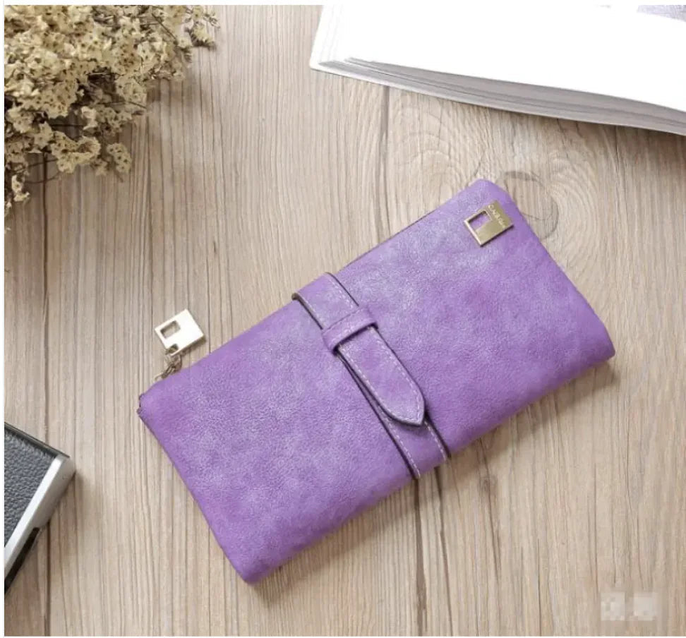 Women's Long Leather Wallet with Zipper Closure Rieworkes
