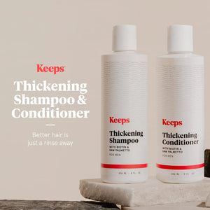 Keeps Hair Growth Shampoo and Conditioner Set - Treatment for Thinning Hair and Hair Regrowth - Men's Hair Products Infused with Biotin, Caffeine, & Saw Palmetto Shampoo & Conditioner Set Rieworkes