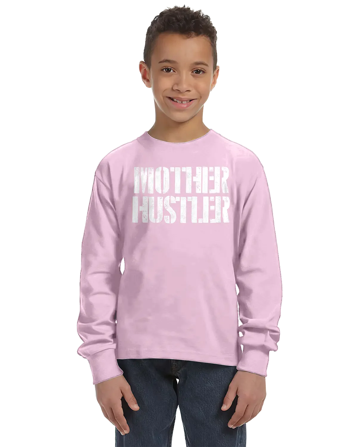 Mother Hustler Unisex Kids Long Sleeve T-Shirt Rieworkes