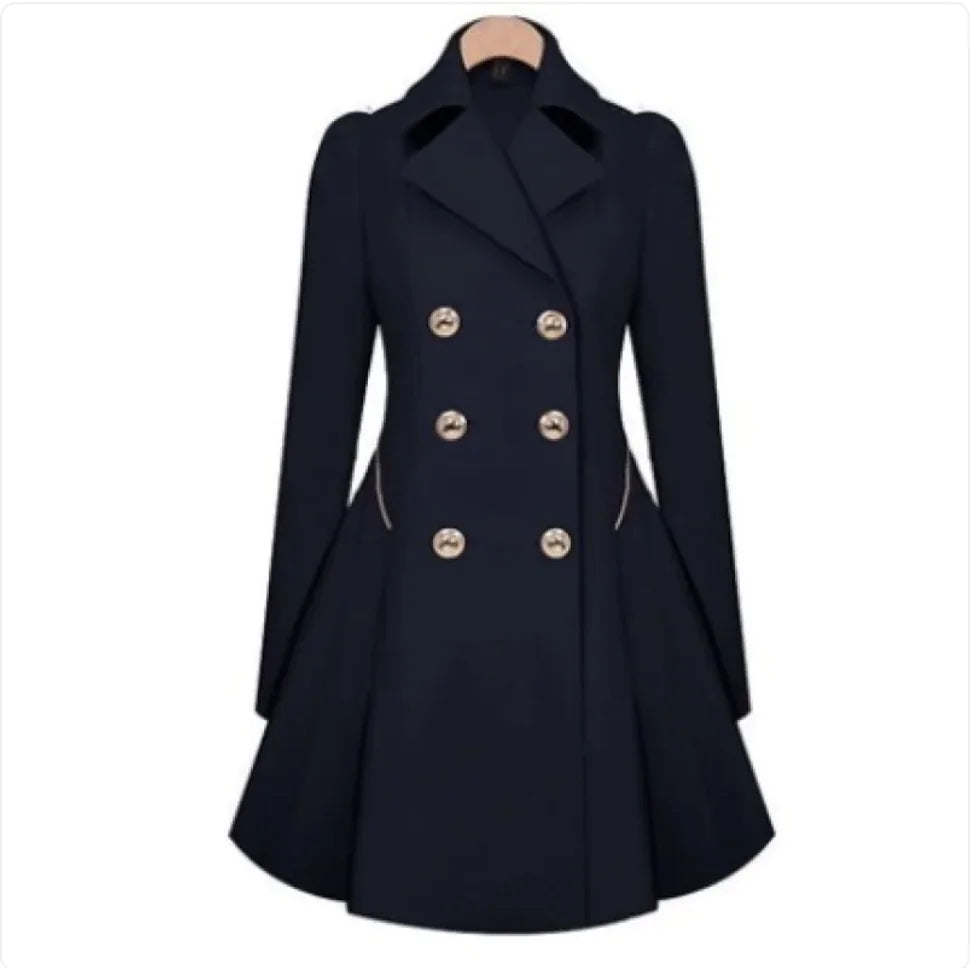 Double-Breasted Coat with Fold-Over Collar Rieworkes