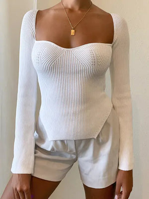 Woman's Long Sleeve Knitted Pullover Rieworkes
