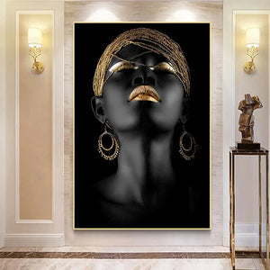 Modern Art Canvas African Black Woman Posters Rieworkes