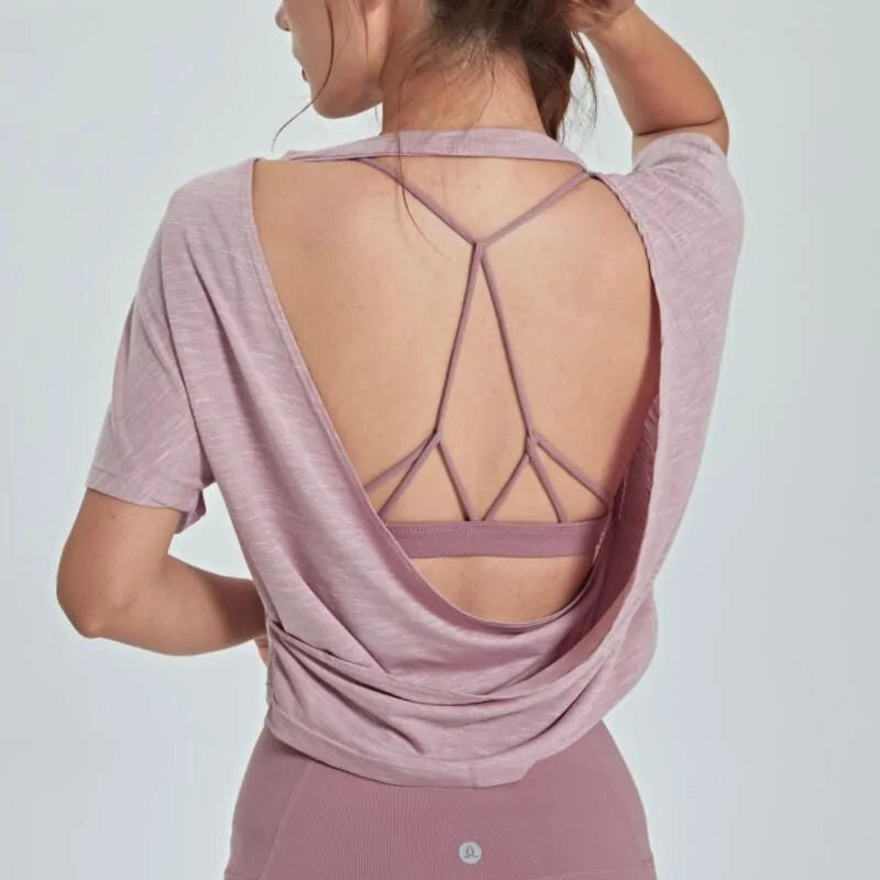 Open Back Sports Blouse: Breathable Gym and Yoga Tank Rieworkes