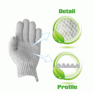Evridwear Exfoliating Dual Texture Bath Gloves for Shower, Spa, Massage and Body Scrubs, Dead Skin Cell Remover, Gloves with Hanging Loop (1 Pair Light Glove) 1 Pair Light Glove Rieworkes