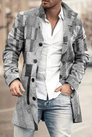 Men's Fashion Casual Tweed Stand-up Collar Coat Rieworkes