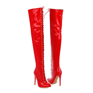 Elegant Embroidered Over The Knee Stiletto Boots Mimarta