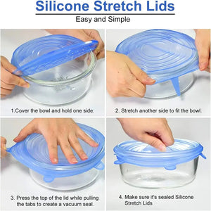 Silicone Stretch Lids Reusable Airtight Food Wrap Covers Rieworkes