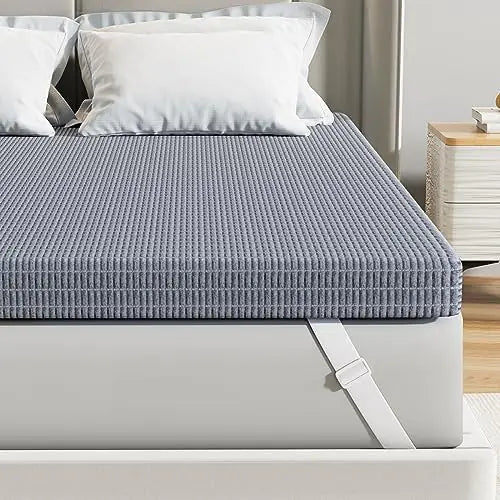 Firm Memory Foam Mattress Topper Full Size - Upgrade 4 Inch Charcoal-Infused Bed Topper for Back Pain Relief Dual-Sided Firmness CertiPUR-US Certified Removable Cover Rieworkes