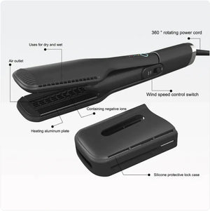 Hot Air Hair Straightener Brush for Home and Salon Styling Rieworkes