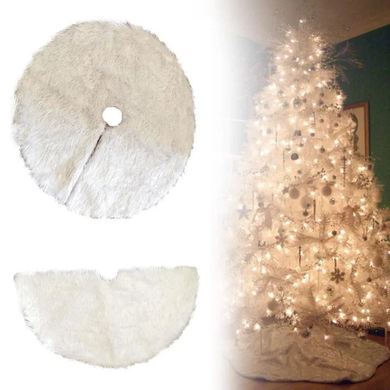 Creative White Plush Christmas Tree Skirts Rieworkes