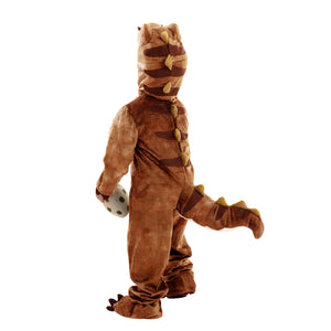 Spooktacular Creations Realistic T-rex Costume Outfit Dinosaur Jumpsuit with Egg for Kids Toddler Halloween Dress-up Party Bronze 3T(3-4 yrs) Rieworkes