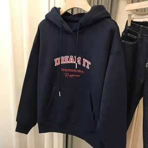 Fleece-lined Hooded Sweatshirt for Women (Loose Fit) Mimarta