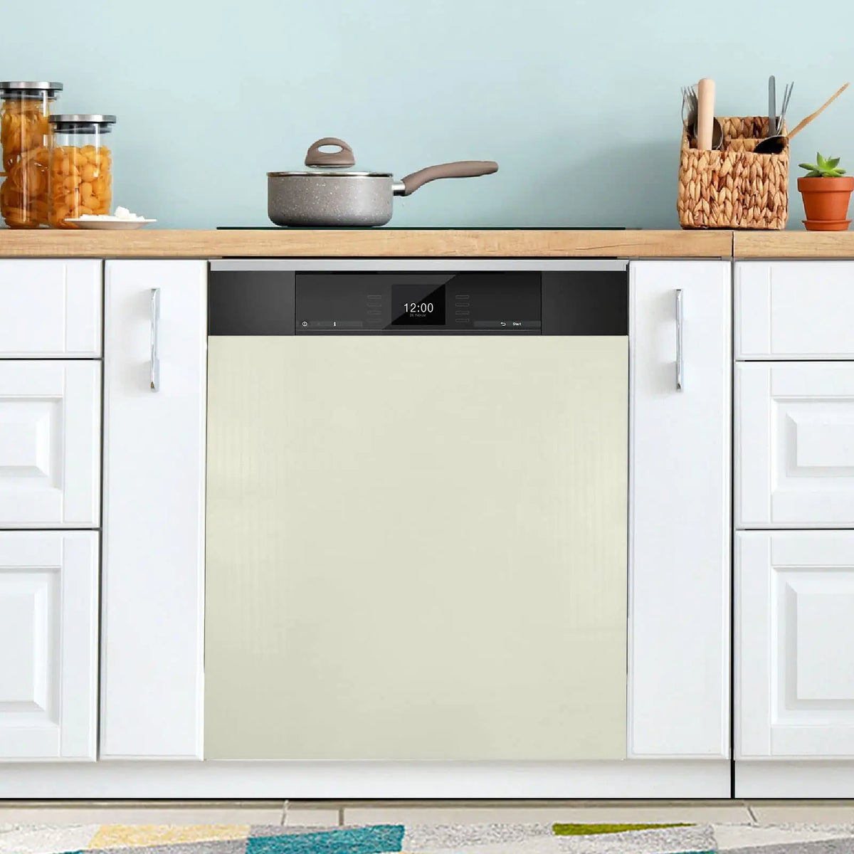 Beige Dishwasher Magnet Cover Magnetic Sticker Dish Washer Door Panel Cover Fridge Kitchen Appliance Magnet Decal Sheet Decor 23x26 inch Mimarta