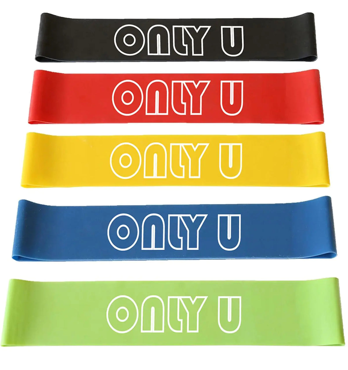 Resistance Bands Set - Exercise Fitness Yoga & Pilates Bands Kit for Home Gym Workout for All Levels of Fitness Set of 5 Bands with Different Resistance Carry Bag Mimarta