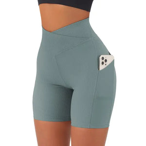 Sports Shorts Women High Waist Workout Seamless Fitness Yoga Shorts Rieworkes