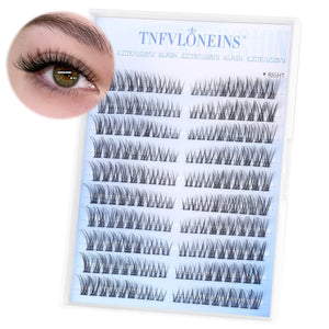 Natural Lash Clusters Wispy Cluster Eyelash Extensions Left&Right Cluster Lashes C Curl Individual Lashes Extension DIY Natural Eye Lash Clusters by TNFVLONEINS Left&Right Lash Clusters Rieworkes